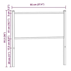 Vidaxl Tête de lit de remplacement chêne fumé 90 cm bois d'ingénierie et acier* Tête De Lit