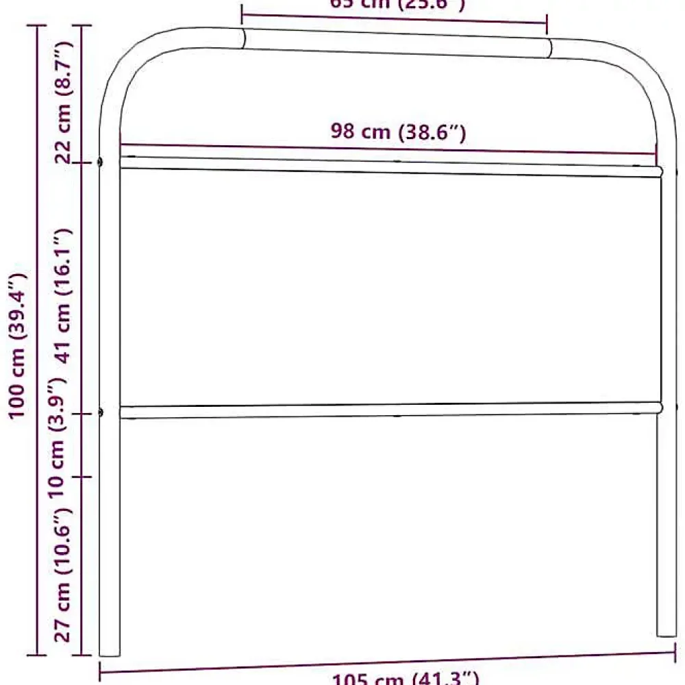 Vidaxl Tête de lit de remplacement chêne fumé 100 cm acier et bois d'ingénierie* Tête De Lit