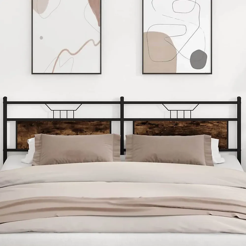 Vidaxl Tête de lit de remplacement chêne fumé 193 cm bois d'ingénierie et acier* Tête De Lit
