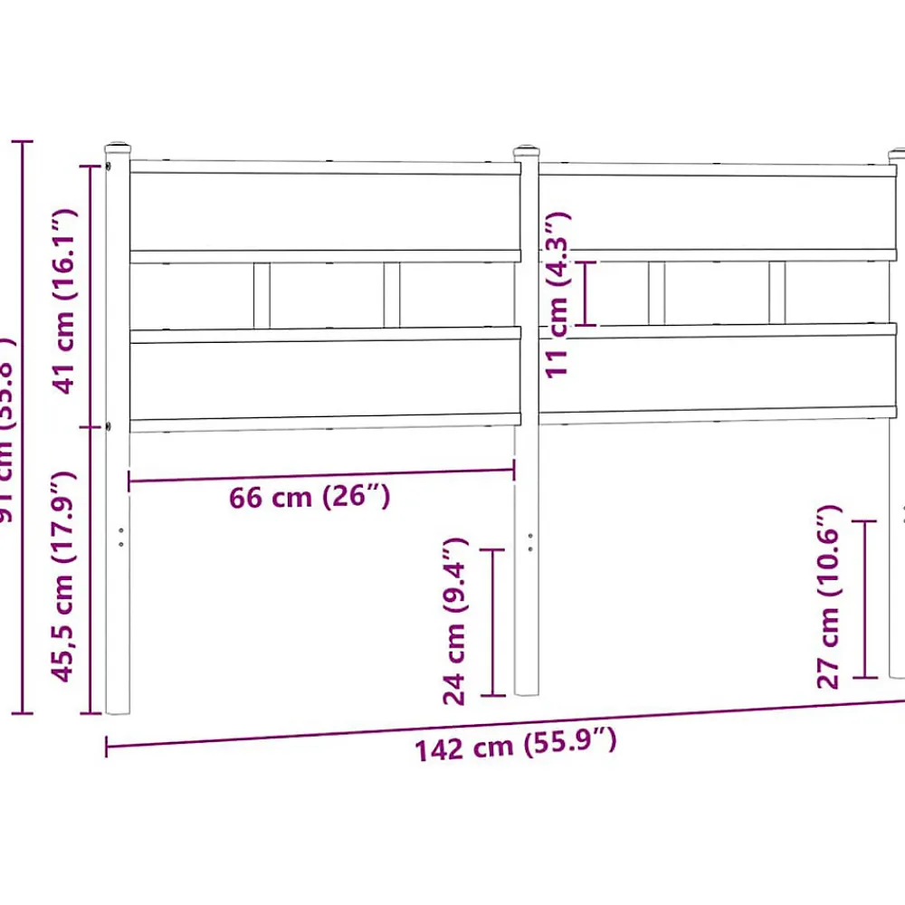 Tête de lit de remplacement chêne marron 135 cm acier et bois d'ingénierie>Vidaxl Sale