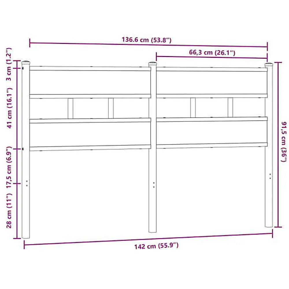Tête de lit de remplacement chêne marron 135 cm acier et bois d'ingénierie>Vidaxl Sale