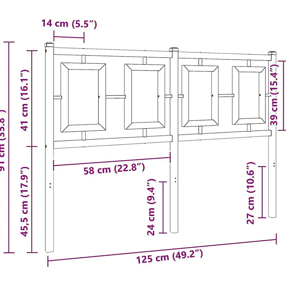 Tête de lit de remplacement métal blanc 120 cm>Vidaxl