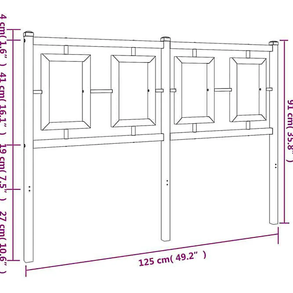 Tête de lit de remplacement métal blanc 120 cm>Vidaxl
