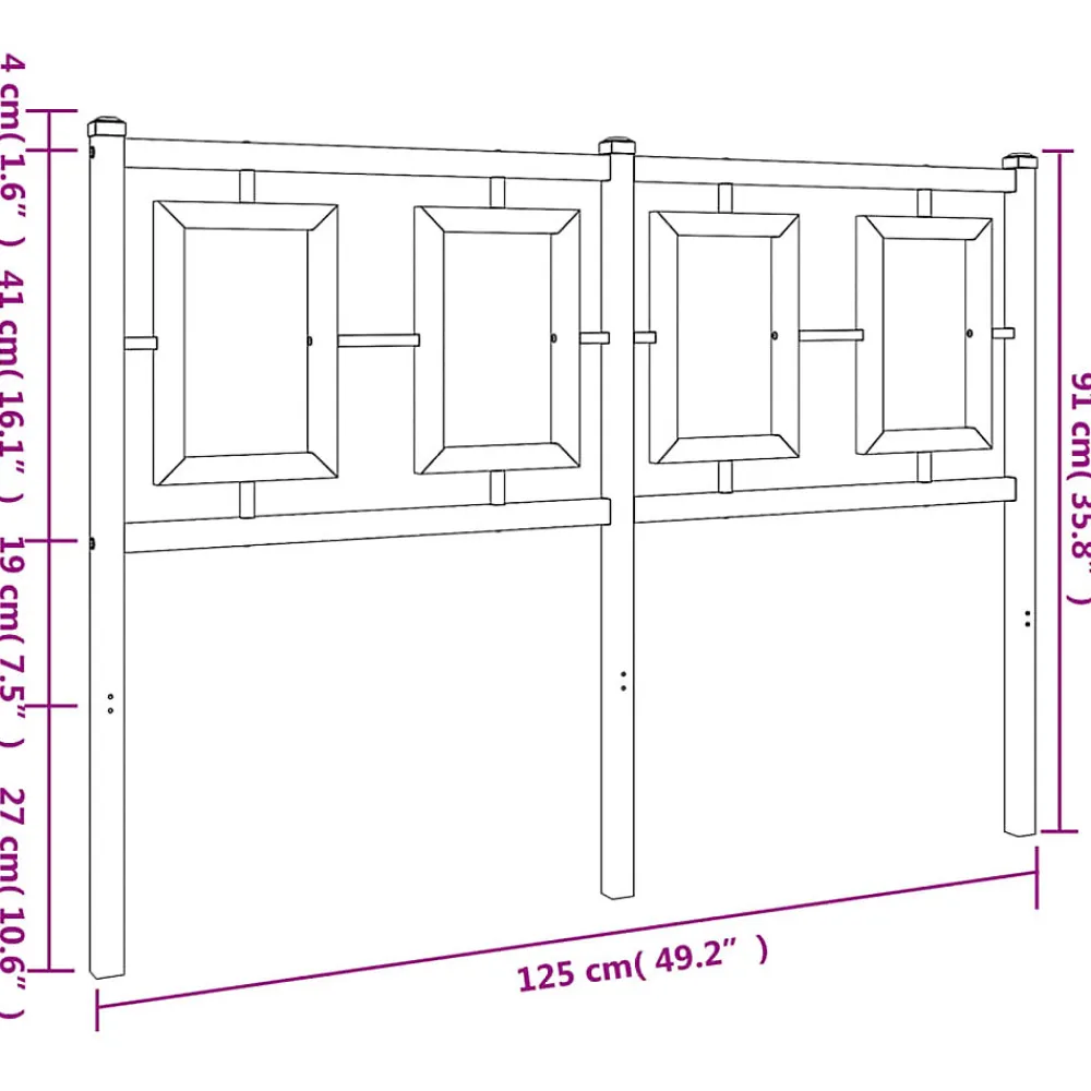 Tête de lit de remplacement métal blanc 120 cm>Vidaxl