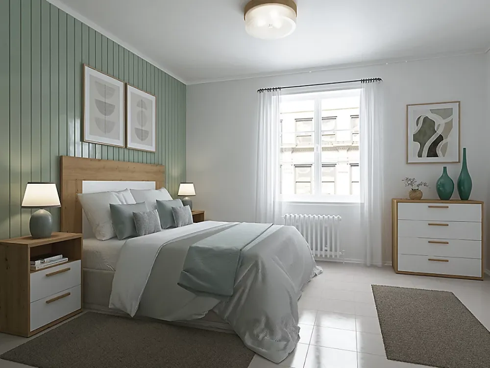 Pegane Tête de lit en bois coloris chêne Albar /blanc - Longueur 160 x Profondeur 25 x Hauteur 130 cm* Tête De Lit