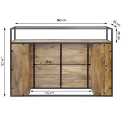 Tête de lit en bois de manguier 160 cm Armelle><noscript><img width=