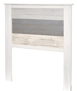 Tête de lit en pin coloris blanc et gris - Longueur 105 x Profondeur 4 x Hauteur 112 cm><noscript><img width=