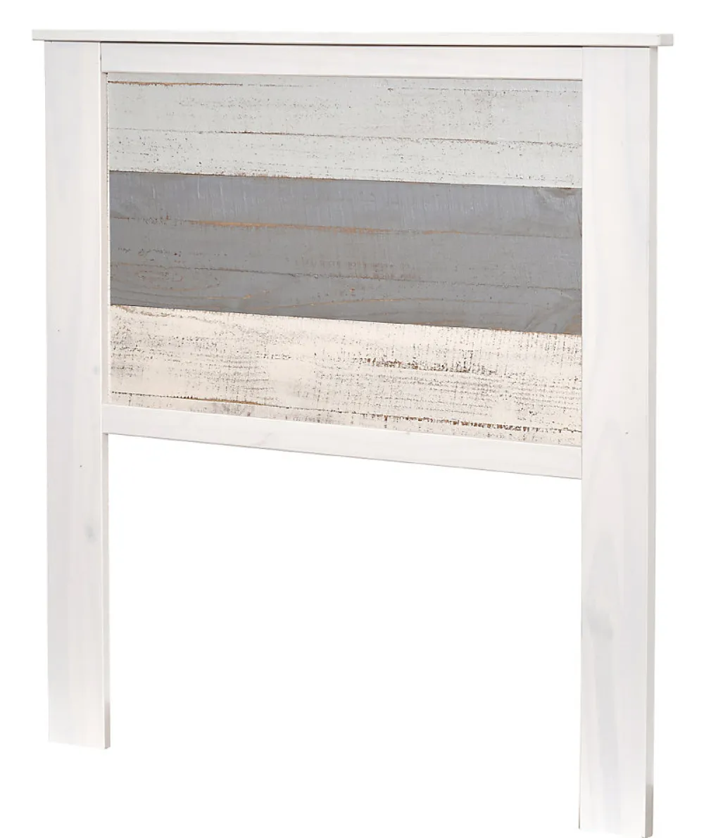 Tête de lit en pin coloris blanc et gris - Longueur 105 x Profondeur 4 x Hauteur 112 cm>Pegane Discount