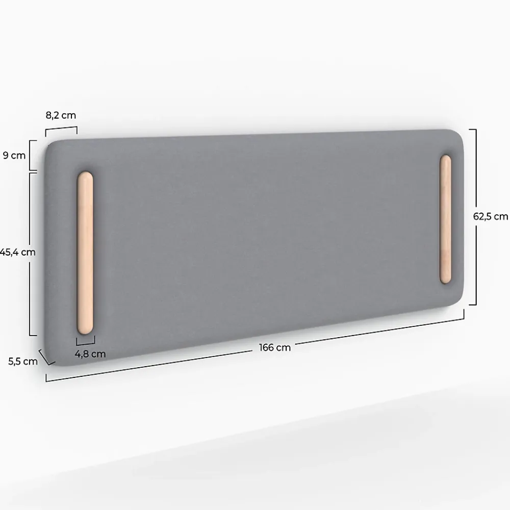Rendez-Vous Déco Tête de lit en tissu gris 140 cm - Katia* Tête De Lit