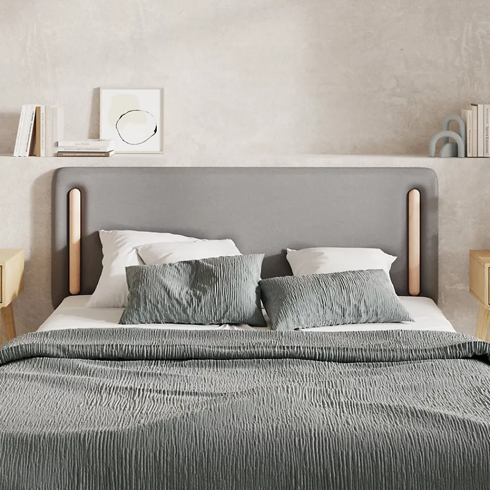 Rendez-Vous Déco Tête de lit en tissu gris 140 cm - Katia* Tête De Lit
