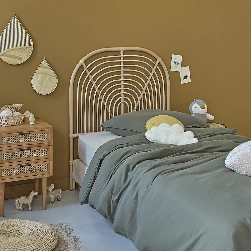 Berah Getah Tête de lit enfant arrondie en rotin 90 cm* Tête De Lit