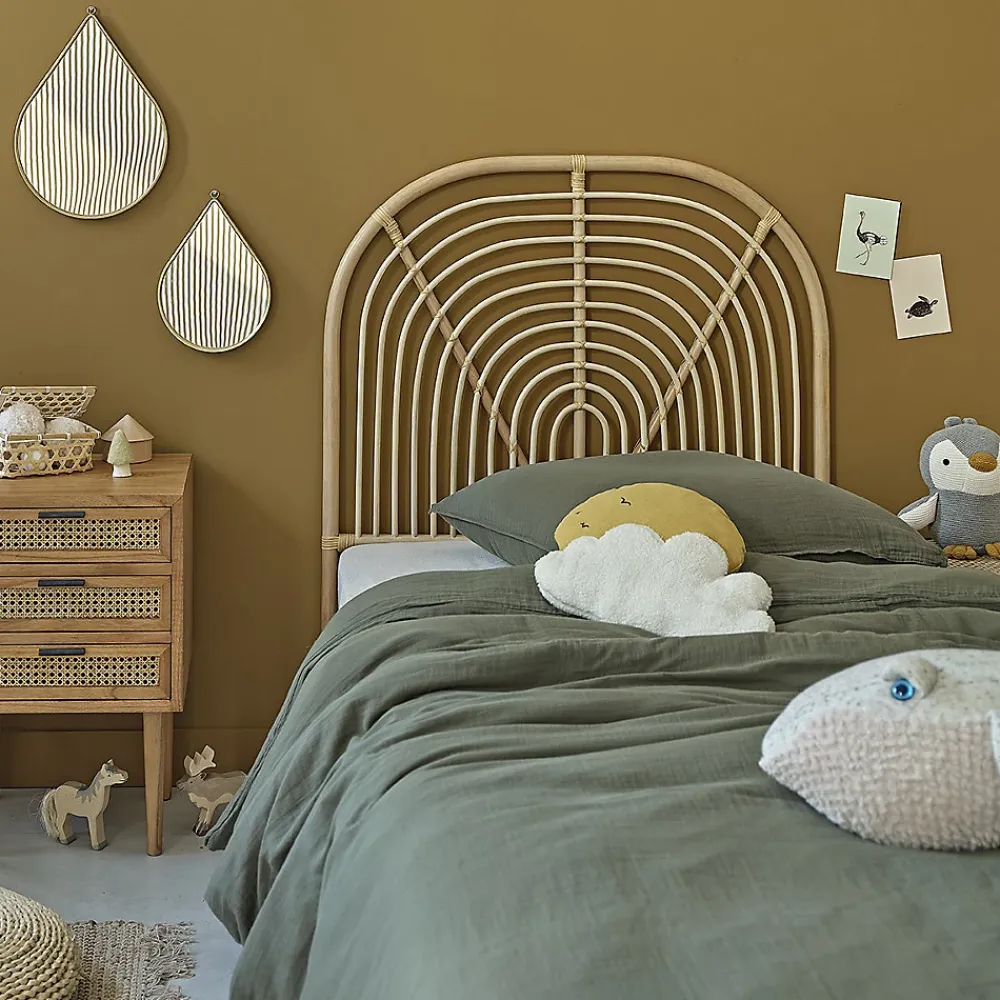 Berah Getah Tête de lit enfant arrondie en rotin 90 cm* Tête De Lit