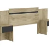 Tête de lit extensible avec chevets - 140/160 cm - Coloris : Naturel et noir - PARATI>Vente-unique Best