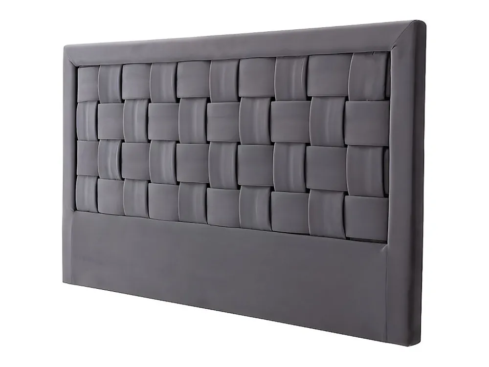 Tête de lit JENNA - 140 cm - Velours - Gris foncé>Vente-unique Best