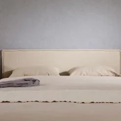 Idimex Tête de lit KLAO 160 sur pieds, en tissu - Écru* Tête De Lit