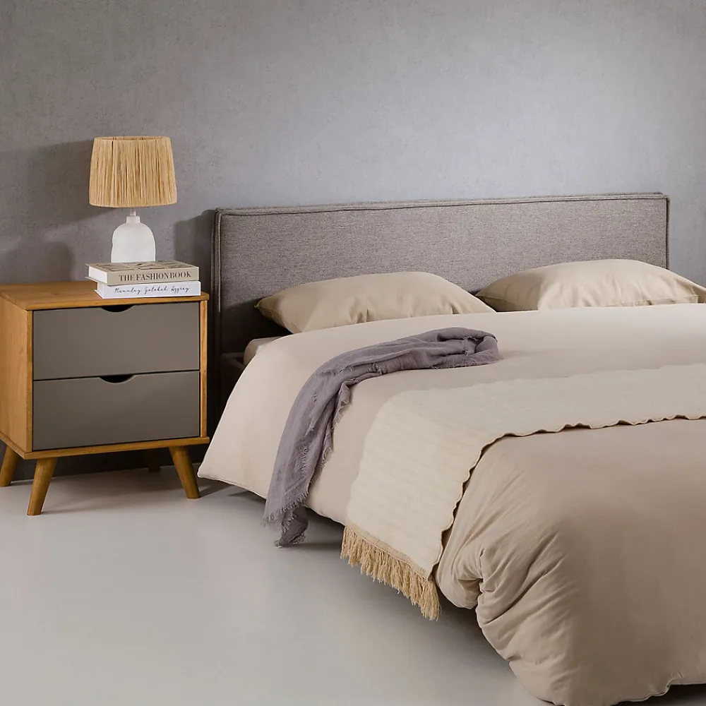 Tête de lit KLAO 160 sur pieds, en tissu - Gris>Idimex New