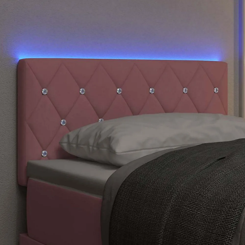 Tête de lit LED avec bandes LED Rose 80 cm Velours>Vidaxl Clearance