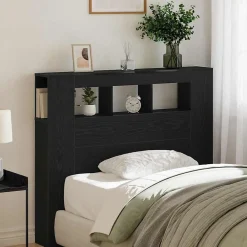Vidaxl Tête de lit LED avec étagère Chêne noir 120 x 18,5 x 103,5 cm* Tête De Lit
