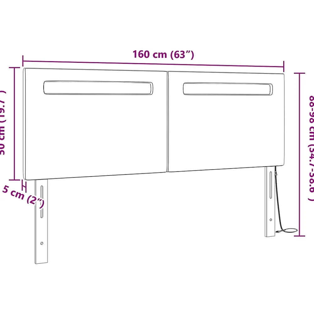 Vidaxl Tête de lit LED Blanc 160 cm Cuir synthétique* Tête De Lit