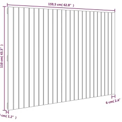 Tête de lit murale Blanc 159,5x3x110 cm Bois massif de pin><noscript><img width=