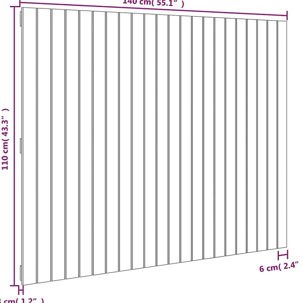 Tête de lit murale Blanc 140x3x110 cm Bois massif de pin>Vidaxl Hot
