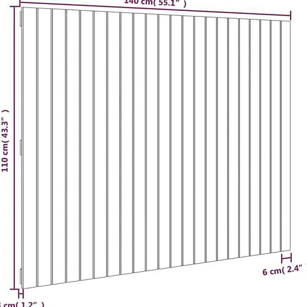 Tête de lit murale Blanc 140x3x110 cm Bois massif de pin>Vidaxl Hot