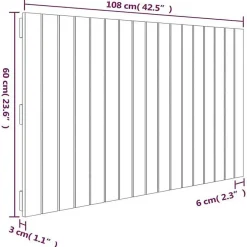 Tête de lit murale Blanc 108x3x60 cm Bois massif de pin><noscript><img width=
