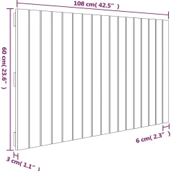 Tête de lit murale Blanc 108x3x60 cm Bois massif de pin><noscript><img width=