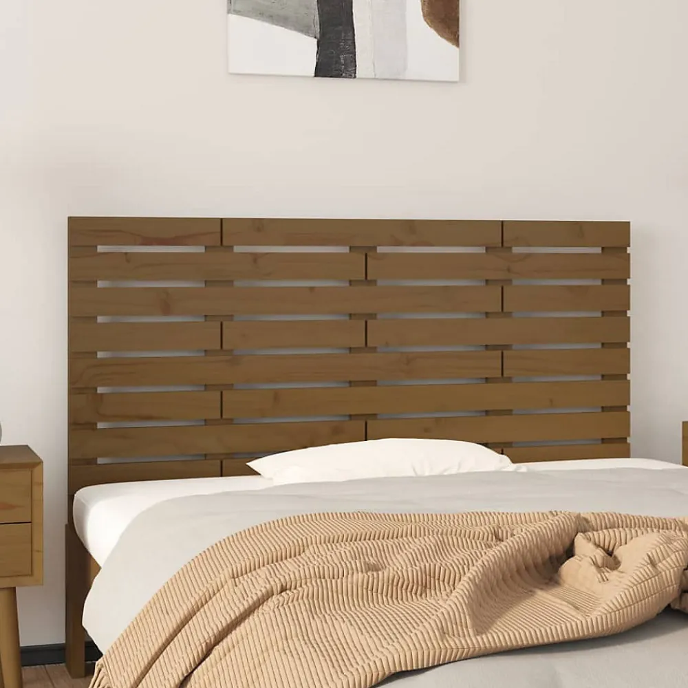 Tête de lit murale Marron miel 156x3x63 cm Bois massif de pin>Vidaxl