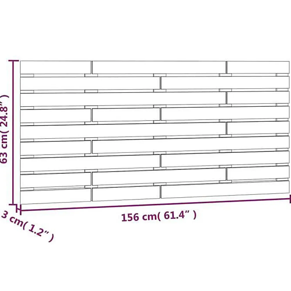 Tête de lit murale Marron miel 156x3x63 cm Bois massif de pin>Vidaxl