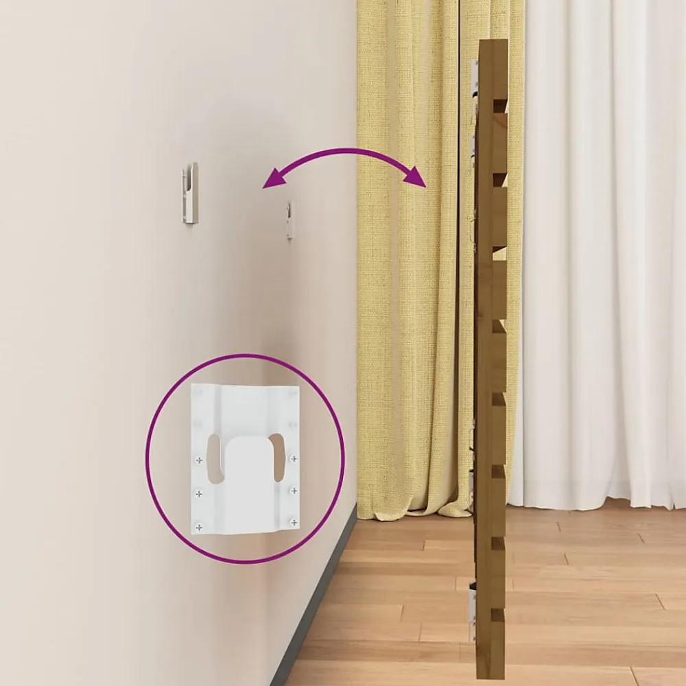 Tête de lit murale Marron miel 156x3x63 cm Bois massif de pin>Vidaxl