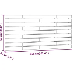 Tête de lit murale Marron miel 156x3x63 cm Bois massif de pin><noscript><img width=