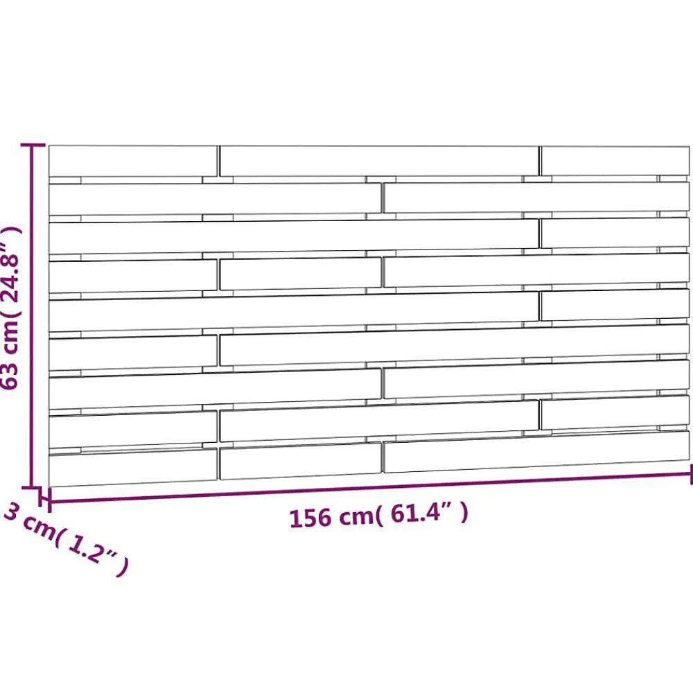 Tête de lit murale Marron miel 156x3x63 cm Bois massif de pin>Vidaxl