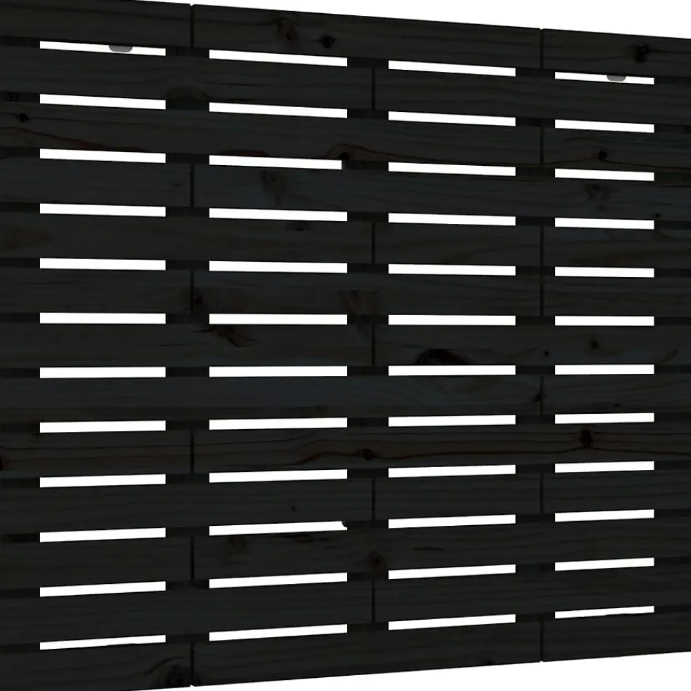 Tête de lit murale Noir 141x3x91,5 cm Bois massif de pin>Vidaxl Clearance