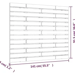 Tête de lit murale Noir 141x3x91,5 cm Bois massif de pin><noscript><img width=