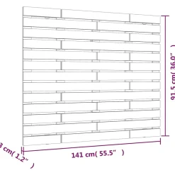 Tête de lit murale Noir 141x3x91,5 cm Bois massif de pin><noscript><img width=