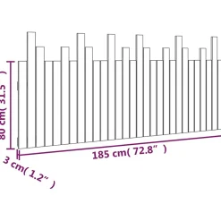 Tête de lit murale 185x3x80 cm Bois massif de pin><noscript><img width=