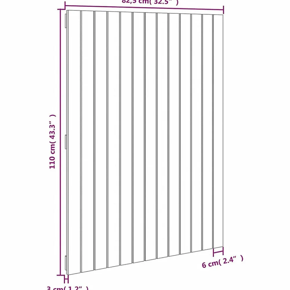 Tête de lit murale 82,5x3x110 cm Bois massif de pin>Vidaxl Sale