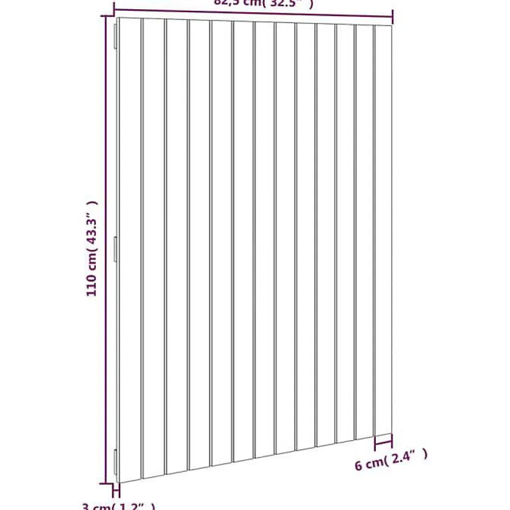 Tête de lit murale 82,5x3x110 cm Bois massif de pin>Vidaxl Sale