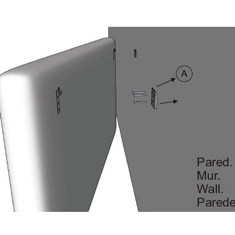 Tête de lit Oslo 160x100 cm, capitonnée Tissu Grey>Vs Venta-Stock Outlet
