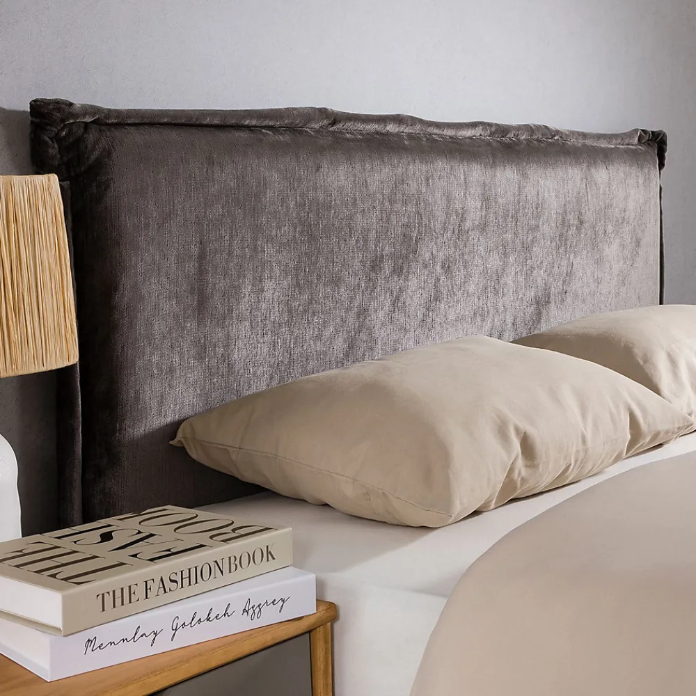 Idimex Tête de lit OVIO 160 sur pieds, en tissu - Gris* Tête De Lit