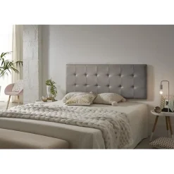 Tête de lit pour 120 lits Capitone Similicuir Check 152 x 57 x 5 cm Rembourrage en mousse et renfort de dossier Couleur Gris. ECCO>Eccox Clearance