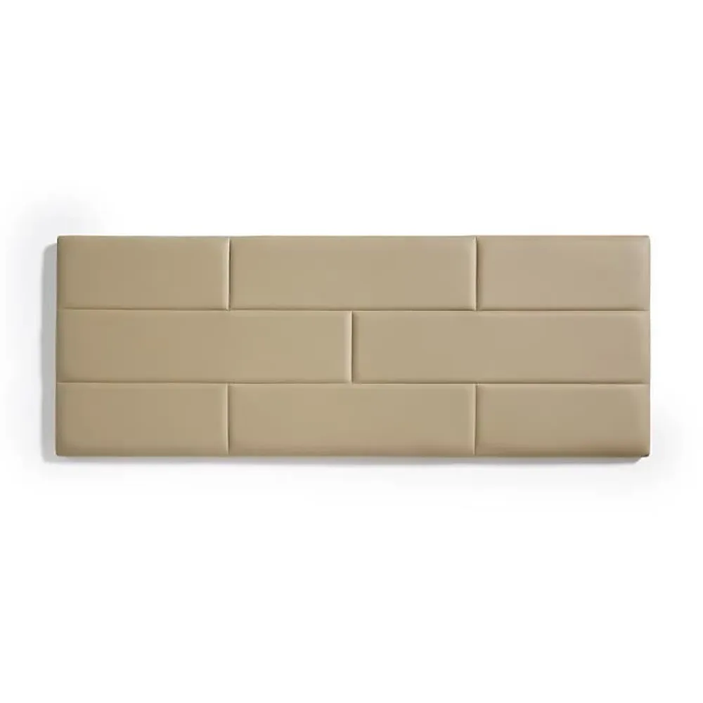Eccox Tête de lit pour lit 90 Briques de similicuir 112 x 57 x 5 cm Rembourrage en mousse et renfort de dossier Couleur Camel Clair. ECC* Tête De Lit