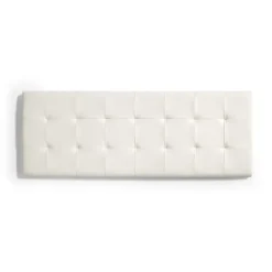 Eccox Tête de lit pour lit 160 capitone similicuir carrés 162 x 57 x 5 cm Rembourrage en mousse et renfort de dossier couleur Blanc. ECC* Tête De Lit