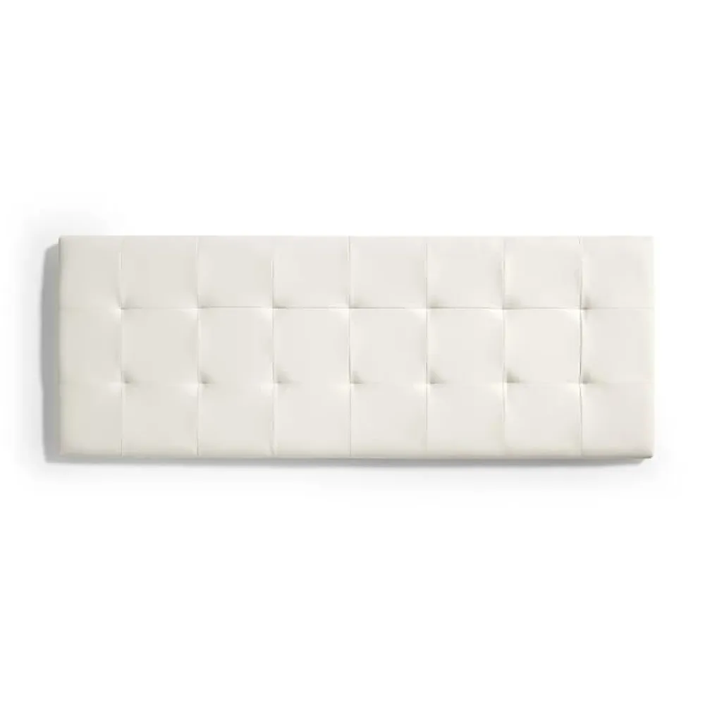 Eccox Tête de lit pour lit 160 capitone similicuir carrés 162 x 57 x 5 cm Rembourrage en mousse et renfort de dossier couleur Blanc. ECC* Tête De Lit