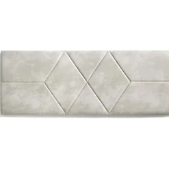 Tête de lit pour lit de 120 Deux Diamants de Tissu Anti-Tache 152 x 57 x 5 cm Couleur Blanc Gris Effet Granit.>Eccox Online