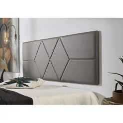 Tête de lit pour lit de 100 Deux diamants en similicuir 112 x 57 x 5 cm Rembourrage en mousse Couleur Gris.><noscript><img width=