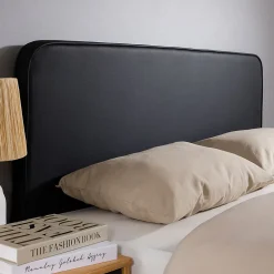 Tête de lit RIVEN 140 avec fixation murale - Noir><noscript><img width=