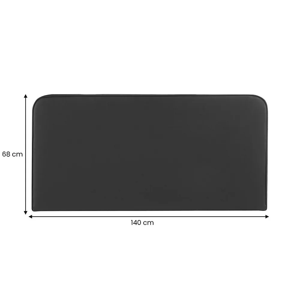 Tête de lit RIVEN 140 avec fixation murale - Noir>Idimex Online