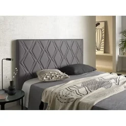 Eccox Tête de lit Rubi gris pour lit 140 en similicuir 154x115x8.* Tête De Lit